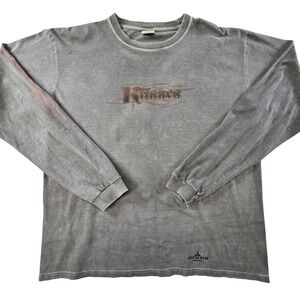 Crazy Shirts Shirt Mens S Gray Kilauea Volcano Graphic Long Sleeve Crewneck